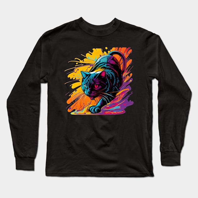 Splash Cat Long Sleeve T-Shirt by LikeABith